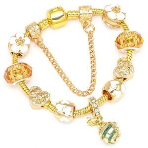 925 Gold Bee Diamond-Inlaid Pendant Themed Decoration Pendant